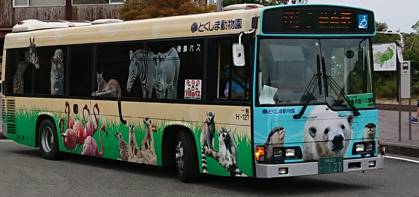 徳島動物園バスが動物だらけ！
